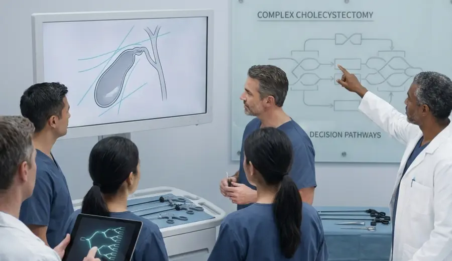 Laparoscopic biliary surgery teaching with the surgical team